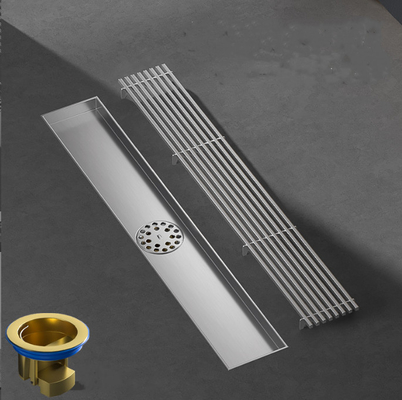 Drain de sol linéaire en acier inoxydable pour salle de bain douche antiodore et facile à nettoyer