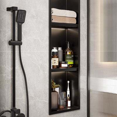 Finition de surface brossée étagère de douche en acier inoxydable pour un beau design de salle de bain ODM