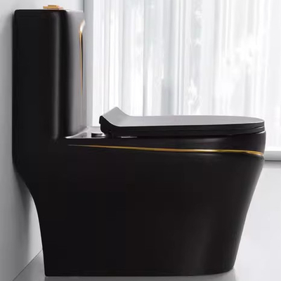 Toilette en noir et en or, mat, égouttant, S-trap, toilette à vanité, pour le marché de Foshan
