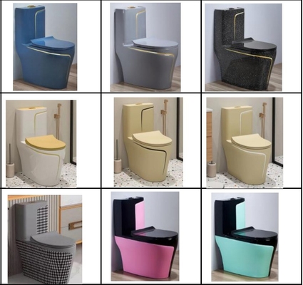 Toilette en noir et en or, mat, égouttant, S-trap, toilette à vanité, pour le marché de Foshan