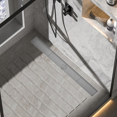 Drain de sol linéaire en acier inoxydable pour salle de bain douche antiodore et facile à nettoyer