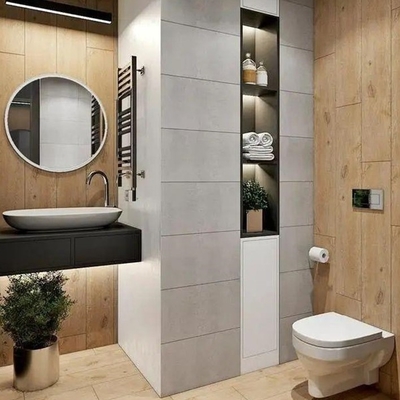Niche de douche en acier inoxydable noir mat étanche pour le stockage de shampooing en carreaux de salle de bain