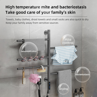 Salle de bains unique noir chauffé étagère chauffante pour serviettes de mode Étagère électrique pour serviettes Amor