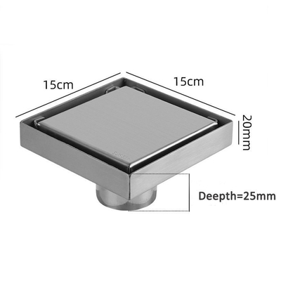Drain de plancher en acier inoxydable de 6 pouces pour une douche invisible