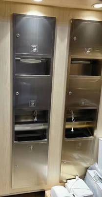 Niche en acier inoxydable pour les tuiles carrées douche intégrée lumière et porte-papier de toilette