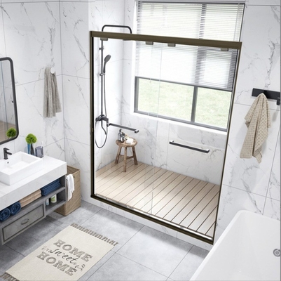 Porte de douche en acier inoxydable salle de bains salle de douche coulissante avec rouleau en noir