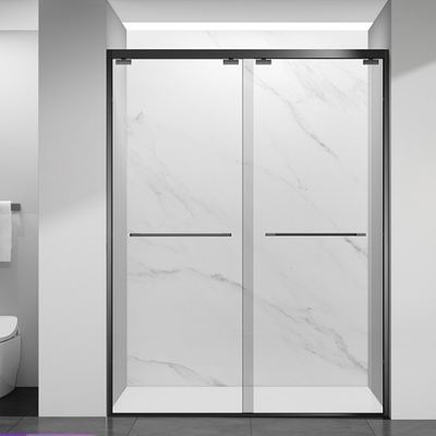 Porte de douche en acier inoxydable salle de bains salle de douche coulissante avec rouleau en noir