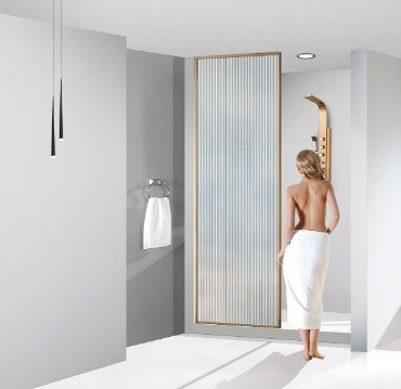 Une pièce de rose or salle de douche en acier inoxydable pour l' installation de coin 90cm