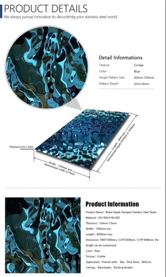 Plaque d'acier inoxydable imprimée à l'eau ondulée non alliée avec un design contemporain