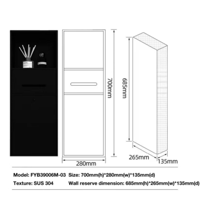 Gardez votre salle de bain propre et bien rangée avec une boîte à serviettes en acier inoxydable 3 en 1