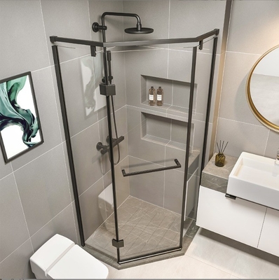 Étagère de coin en verre à béton lisse pour salle de bain salle de douche en électroplate