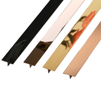 Polissage de miroir en or peint en forme de T, garniture de tuiles en acier inoxydable pour la décoration murale 1 kg