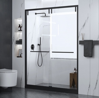 Cabine de douche en verre en acier inoxydable avec surface poli et ensemble de raccords de porte coulissante