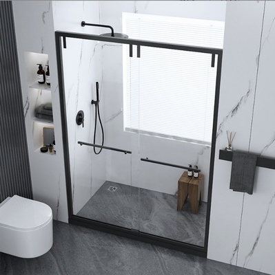 Cabine de douche en verre en acier inoxydable avec surface poli et ensemble de raccords de porte coulissante