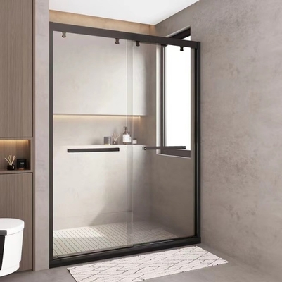 Cabine de douche en verre en acier inoxydable avec surface poli et ensemble de raccords de porte coulissante