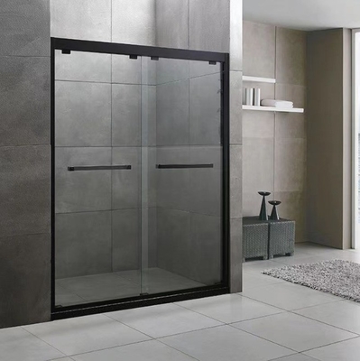 Cabine de douche en verre en acier inoxydable avec surface poli et ensemble de raccords de porte coulissante
