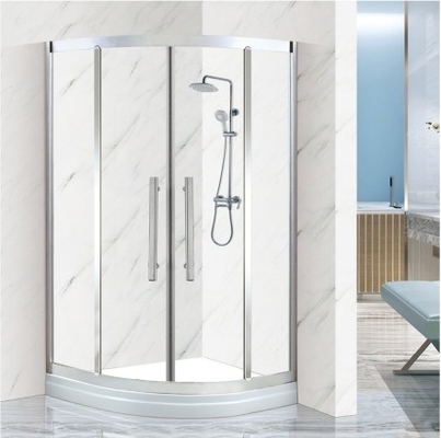 Accessoires de salle de douche de cabine isolée avec forme de plateau rond et style ouvert coulissant