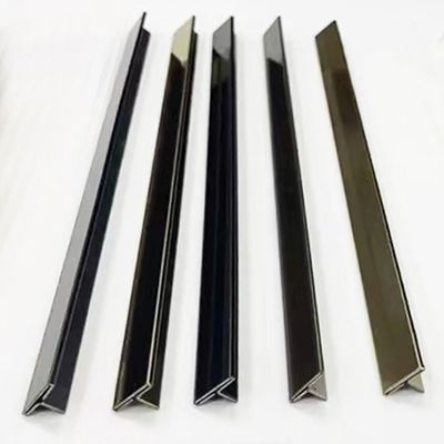 201 304 Profil PVD T Miroir or métal poli décoratif en acier inoxydable en forme de T bande de garniture de tuiles pour meubles muraux