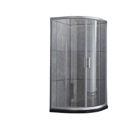 Porte coulissante de salle de douche Porte sur mesure à demi-ronde mat noir