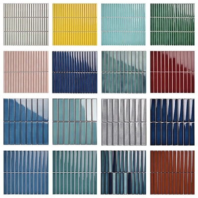 Carreaux Kitkat en marbre 3D mat en blanc rose vert bleu imprimé pour le mur intérieur de la salle de bain