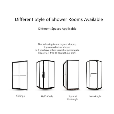 Porte de douche moderne simple avec boîtier coulissant à demi-ronde et plateau en céramique