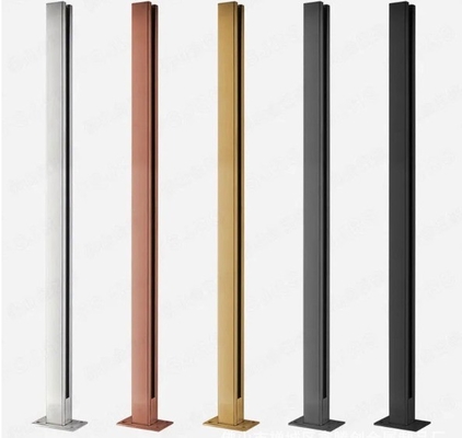 Barrière de verre de balcon en miroir finition de vernis avec support de garde-corps en acier inoxydable
