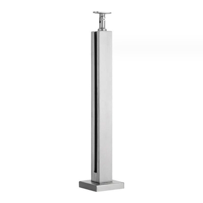 Barrière de verre de balcon en miroir finition de vernis avec support de garde-corps en acier inoxydable