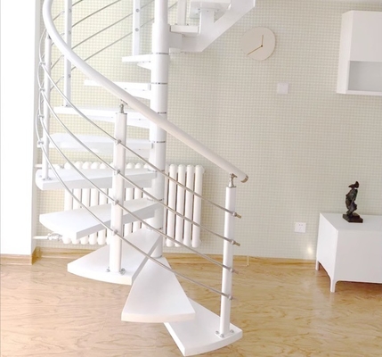Escalier courbé garde-corps en acier inoxydable avec le guidon de la tige verticale et la balustrade du tube