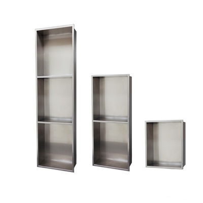 Finition de surface brossée LED dorée de garniture de douche Niche pour salle de bain en acier inoxydable moderne