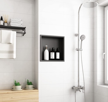 Finition de surface brossée Niche de douche en acier inoxydable noir pour tuiles de 12 pouces par Bernkot