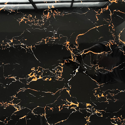 Marbre noir et or chic plancher de salle de bain Carreaux en céramique pour le plancher