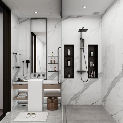 Niche de salle de bain de l'hôtel de l'Australie Style de conception moderne pour le rangement de la brosse et de la douche des toilettes