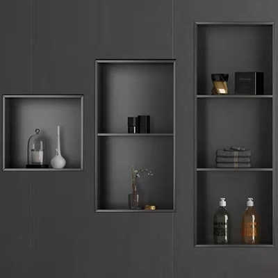 Niche de douche de salle de bains avec un design moderne et une lumière LED étanche