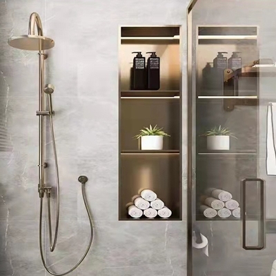 Plateau de douche étanche avec lumière LED étagère double design moderne 12x20 Noir