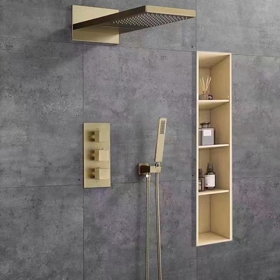 Plateau de douche étanche avec lumière LED étagère double design moderne 12x20 Noir