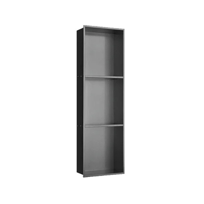 Lowes taille personnalisée 9 pouces accessoires de douche étagère Niche murale en noir étanche noir