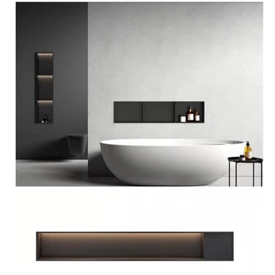 Niche de douche en acier inoxydable électroplaqué avec des matériaux de lampes à bande LED imperméables