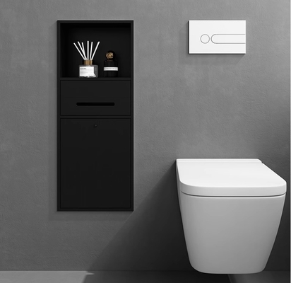 Niche de salle de bain en or à surface brossée pour toilettes étroites imperméables et à chasse d'eau