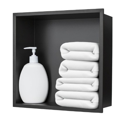 Améliorez le rangement de votre salle de bain avec une étagère de niche en acier inoxydable moderne et une lumière LED