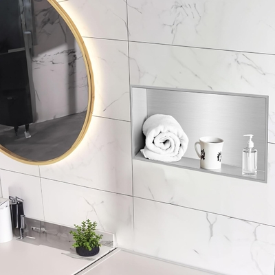 Niche de douche en acier inoxydable 12 &quot;x24&quot; et Niche murale double étagère pour le design d'hôtel moderne
