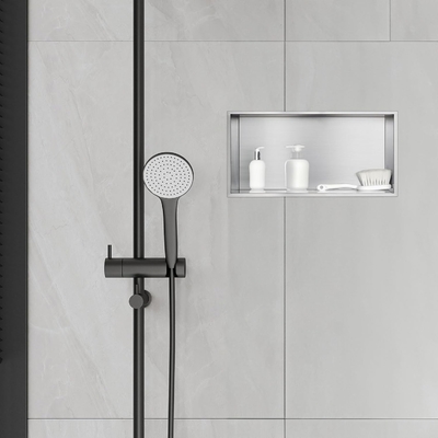 Niche de douche en acier inoxydable 12 &quot;x24&quot; et Niche murale double étagère pour le design d'hôtel moderne