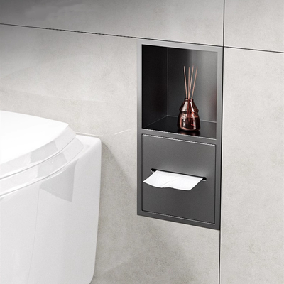 Niche murale de tissus de toilette Insert Armoires de salle de bain intégrées pour niche de douche anti-rouille