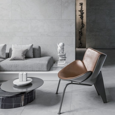 Moderne style carreaux de porcelaine gris clair et blanc travertin regard carreaux de mur extérieur