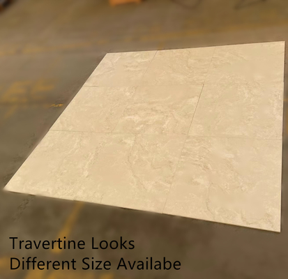 Moderne style carreaux de porcelaine gris clair et blanc travertin regard carreaux de mur extérieur