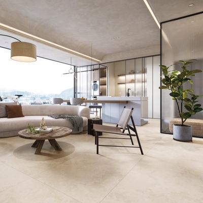 Carreaux de pavé beige 24*24 Travertine Porcelainato pour espaces intérieurs et extérieurs durables