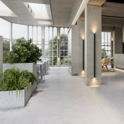 Carreaux de pavé beige 24*24 Travertine Porcelainato pour espaces intérieurs et extérieurs durables